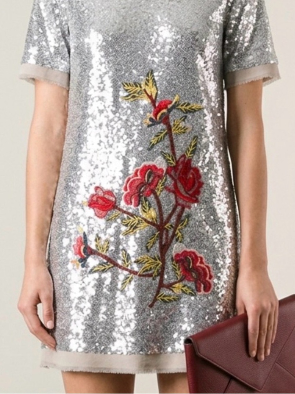 Chelsea & Violet silver sequined dress